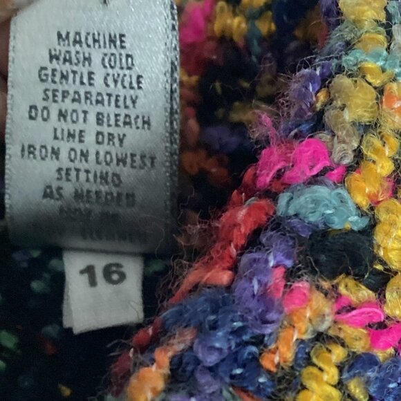 Chico's 0 (S/4) Colorful Tweed Woven Blazer Jacket Button-Front  40S - Picture 8 of 8